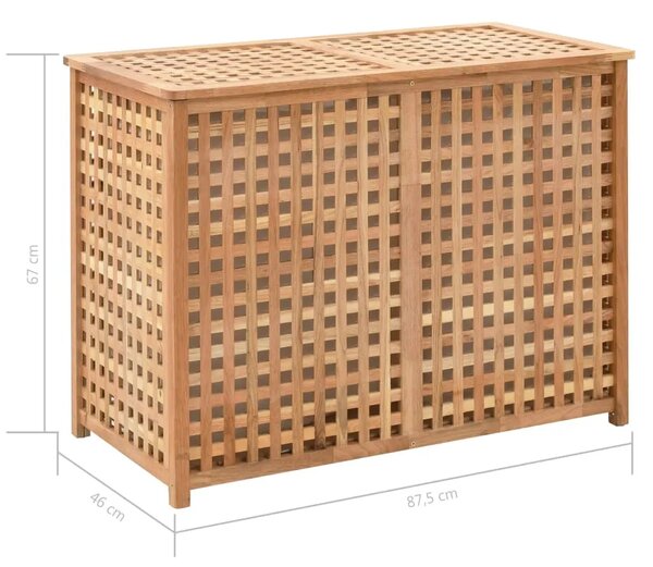 Košara za rublje 87 5 x 46 x 67 cm od masivnog drva oraha - 87.5 x 46 x 67 cm 1 87.5 x 46 x 67 cm