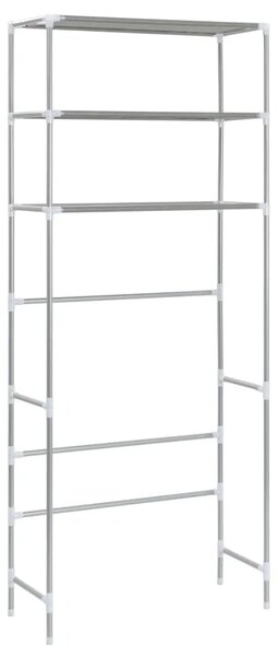 Stalak za pohranu iznad perilice 3 razine srebrni 69x28x169 cm - Srebrno 69 x 28 x 169 cm Srebrno 69 x 28 x 169 cm