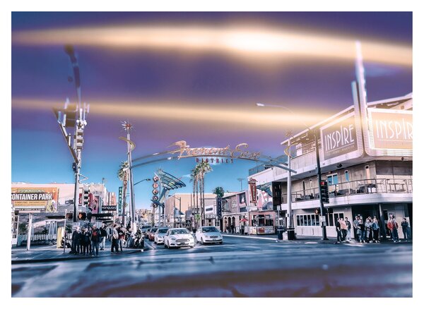 Staklena slika ulice u Las Vegasu (70x50 cm)