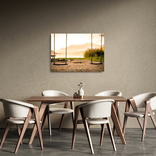 Staklena slika ljuljačke u prirodi (70x50 cm)