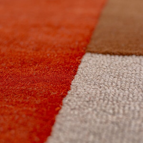 Ciglasti ručno rađen vunen okrugao tepih ø 150 cm Mia Segment – Flair Rugs