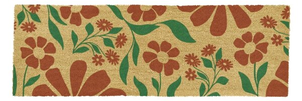 Otirač od kokosovih vlakana 40x120 cm Red & Green Floral – Artsy Doormats