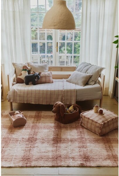 Svijetlo ružičasti periv/ručno rađen pamučan tepih 90x120 cm Tartan Rose – Lorena Canals