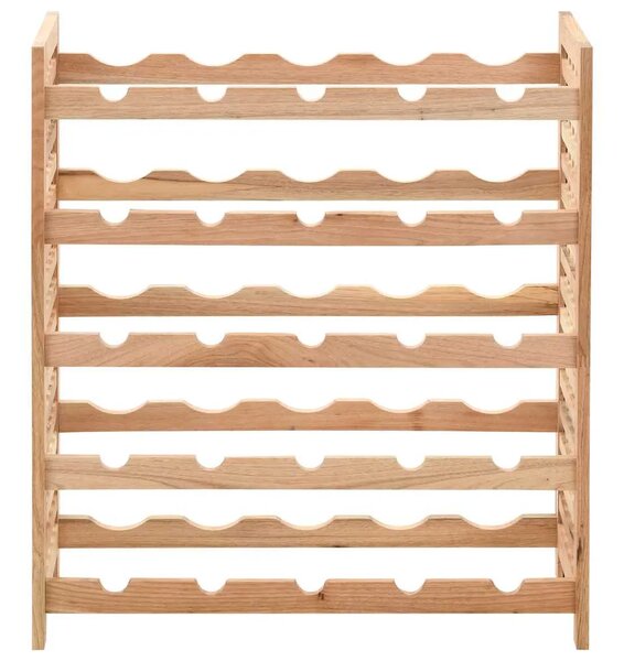 Stalak za vino za 25 boca od masivne orahovine 63 x 25 x 73 cm