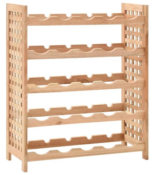 Stalak za vino za 25 boca od masivne orahovine 63 x 25 x 73 cm
