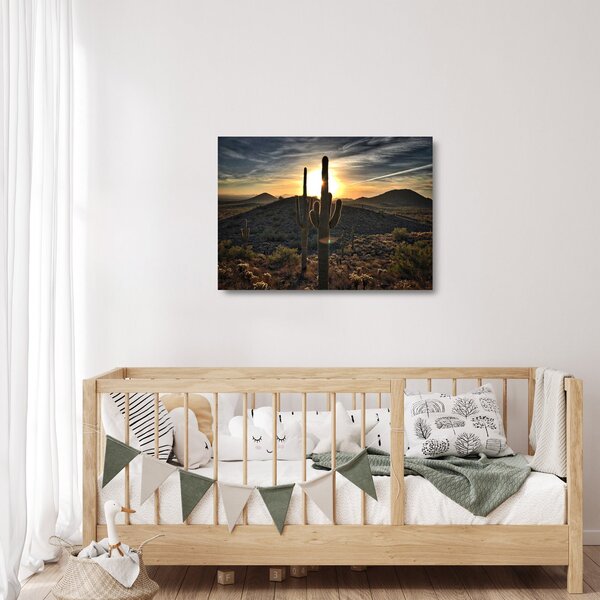 Staklena slika - kaktusi na suncu (70x50 cm)