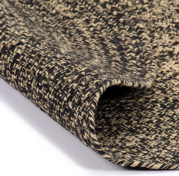 Ručno rađeni tepih od jute crne i prirodne boje 120 cm - Crna 120 cm Crna 120 cm