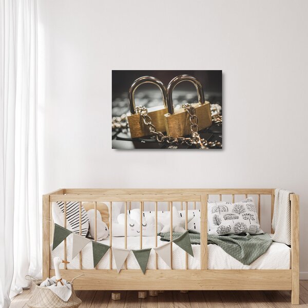 Staklena slika dvije brave (70x50 cm)