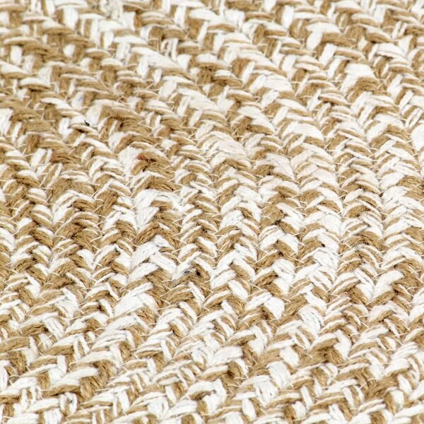 Ručno rađeni tepih od jute bijele i prirodne boje 90 cm - Bijela 90 cm Bijela 90 cm