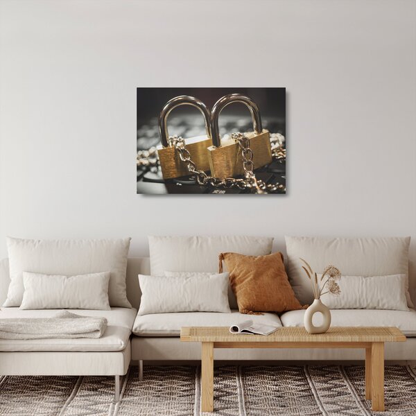 Staklena slika dvije brave (70x50 cm)