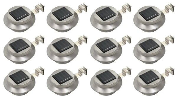 Vanjske solarne svjetiljke 12 kom LED okrugle 12 cm bijele - 12 1 12