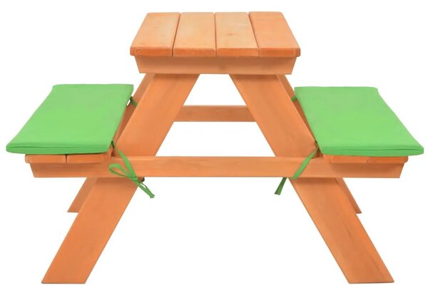 Dječji stol za piknik s klupama od masivne jelovine 89x79x50 cm