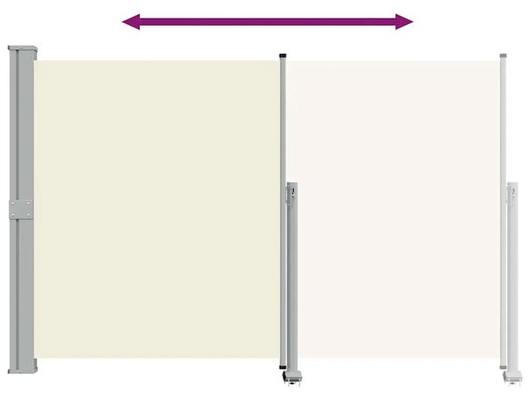 Uvlačiva bočna tenda za terasu 160 x 300 cm krem - Krema 160 x 300 cm 1 Krema