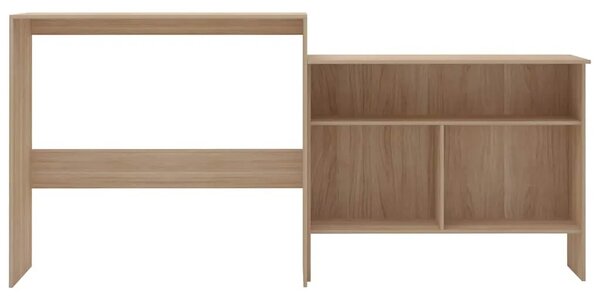 Barski stol s 2 stolne ploče boja hrasta 130 x 40 x 120 cm - Boja hrasta 1 Boja hrasta