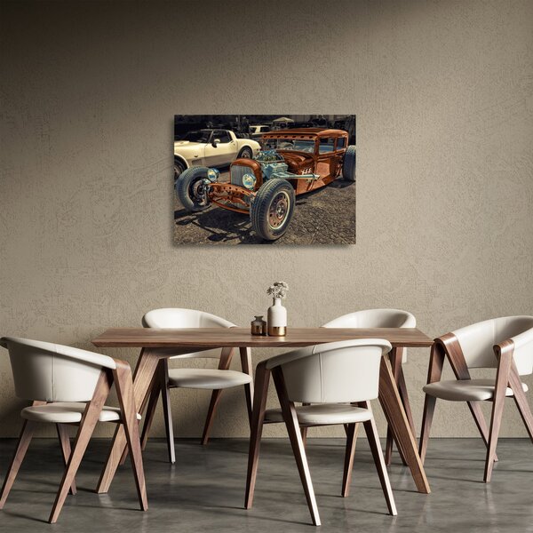 Staklena slika smeđeg automobila (70x50 cm)