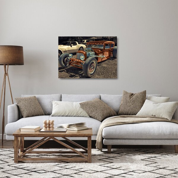 Staklena slika smeđeg automobila (70x50 cm)