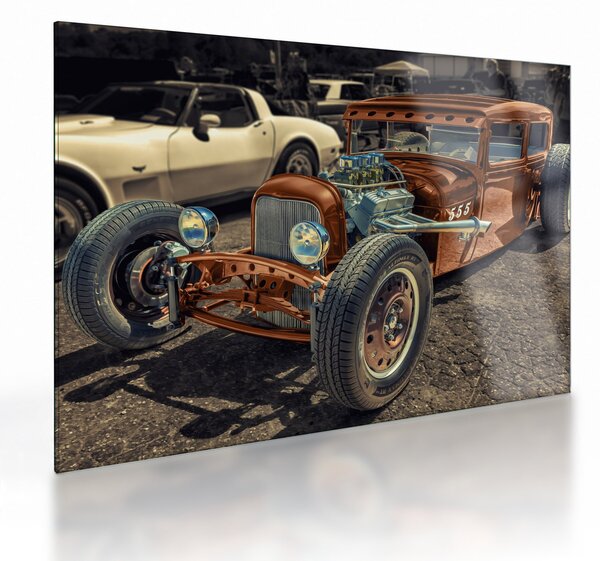 Staklena slika smeđeg automobila (70x50 cm)