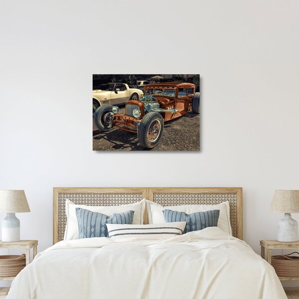Staklena slika smeđeg automobila (70x50 cm)