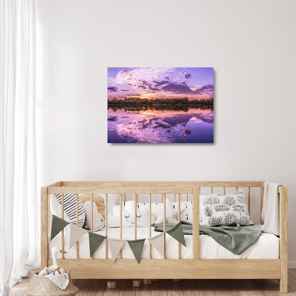 Staklena slika ljubičastog neba (70x50 cm)