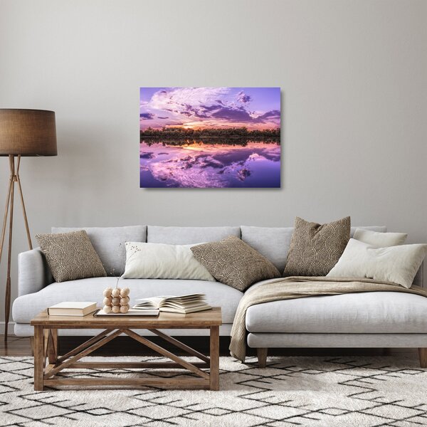Staklena slika ljubičastog neba (70x50 cm)
