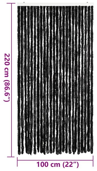 Zavjesa protiv muha - Zastor protiv insekata antracit 100 x 220 cm šenil - Antracit 100 x 220 cm Antracit 100 x 220 cm