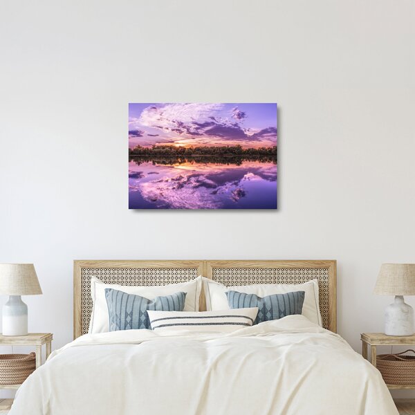 Staklena slika ljubičastog neba (70x50 cm)