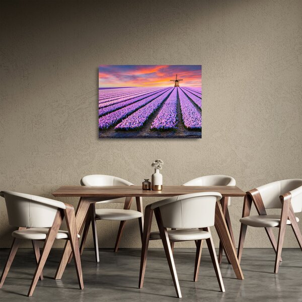 Staklena slika - farma cvijeća (70x50 cm)