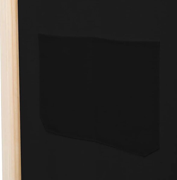 Paravan - Sobna pregrada s 3 panela od tkanine 120 x 170 x 4 cm crna - Crna 3 1 Crna
