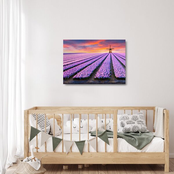 Staklena slika - farma cvijeća (70x50 cm)