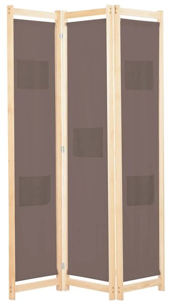 Paravan - Sobna pregrada s 3 panela od tkanine 120 x 170 x 4 cm smeđa - Smeđa 3 1 Smeđa