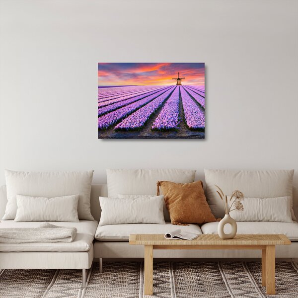 Staklena slika - farma cvijeća (70x50 cm)