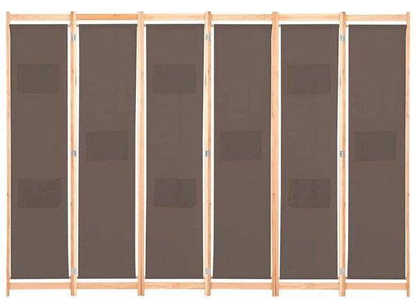 Paravan - Sobna pregrada sa 6 panela od tkanine 240 x 170 x 4 cm smeđa - Smeđa 6 1 Smeđa