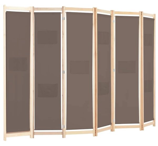 Paravan - Sobna pregrada sa 6 panela od tkanine 240 x 170 x 4 cm smeđa - Smeđa 6 1 Smeđa