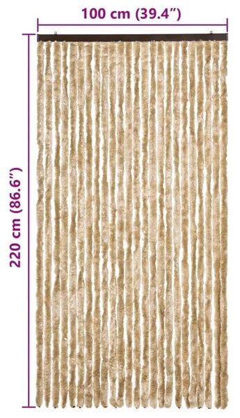 Zavjesa protiv muha - Zastor protiv insekata bež 100 x 220 cm šenil - Bež 100 x 220 cm Bež 100 x 220 cm