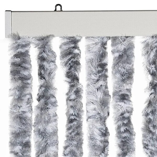 Zavjesa protiv muha - Zastor protiv insekata sivo-bijeli 100 x 220 cm šenil - Bijela i siva 100 x 220 cm Bijela i siva 100 x 220