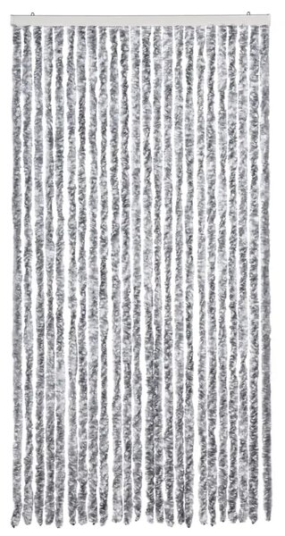 Zavjesa protiv muha - Zastor protiv insekata sivo-bijeli 100 x 220 cm šenil - Bijela i siva 100 x 220 cm Bijela i siva 100 x 220