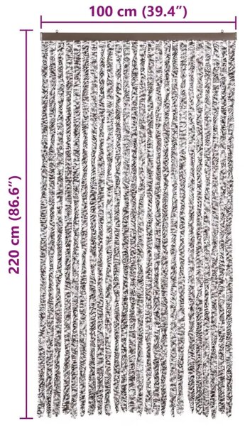 Zavjesa protiv muha - Zastor protiv insekata smeđi-bež 100 x 220 cm šenil - Smeđa i bež 100 x 220 cm Smeđa i bež 100 x 220 cm