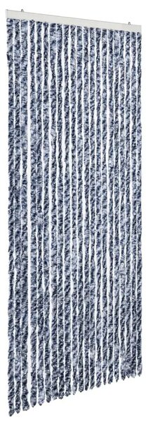 Zavjesa protiv muha - Zastor protiv insekata plavo-bijelo-srebrni 90 x 220 cm šenil - Plava i bijela 90 x 220 cm Plava i bijela