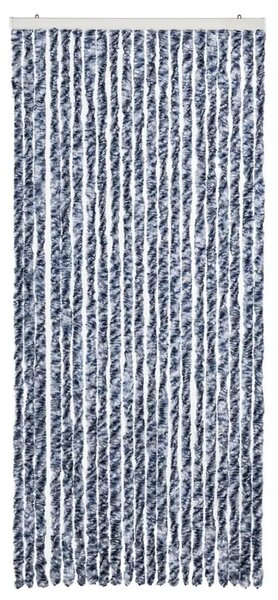 Zavjesa protiv muha - Zastor protiv insekata plavo-bijelo-srebrni 90 x 220 cm šenil - Plava i bijela 90 x 220 cm Plava i bijela