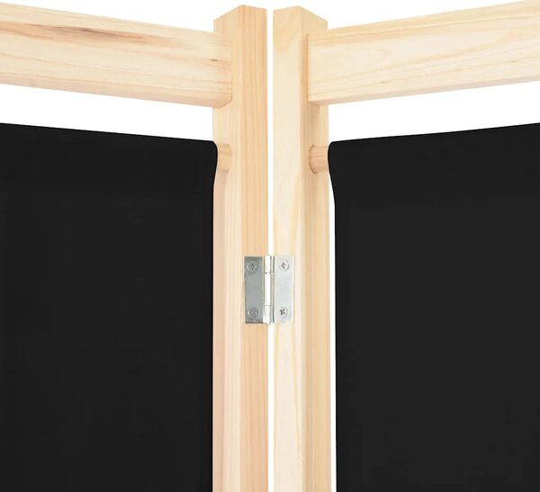 Paravan - Sobna pregrada s 5 panela od tkanine 200 x 170 x 4 cm crna - Crna 5 1 Crna