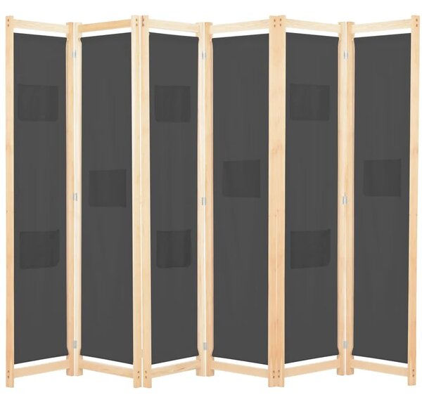 Paravan - Sobna pregrada sa 6 panela od tkanine 240 x 170 x 4 cm siva - Siva 6 1 Siva