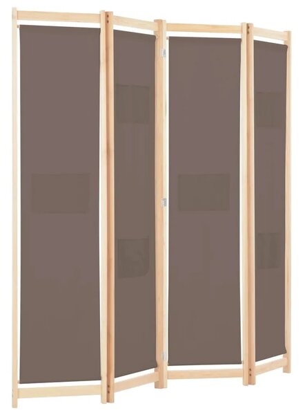 Paravan - Sobna pregrada s 4 panela od tkanine 160 x 170 x 4 cm smeđa - Smeđa 4 1 Smeđa