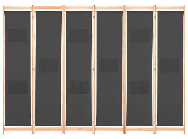 Paravan - Sobna pregrada sa 6 panela od tkanine 240 x 170 x 4 cm siva - Siva 6 1 Siva