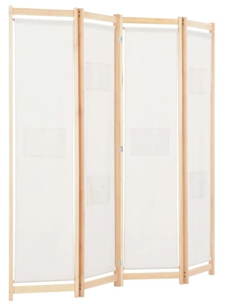 Paravan - Sobna pregrada s 4 panela od tkanine 160 x 170 x 4 cm krem - Krema 4 1 Krema
