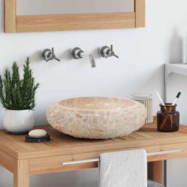 Lavabo - Umivaonik 40 x 12 cm mramorni krem - Krema Krema