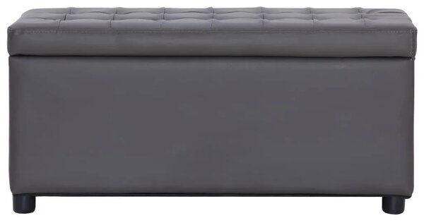 Otoman za pohranu od umjetne kože 87 5 cm sivi - Siva Siva