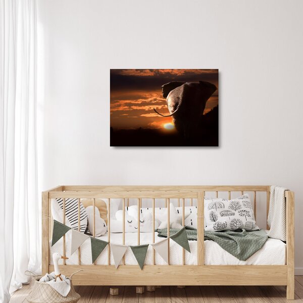 Staklena slika slona (70x50 cm)