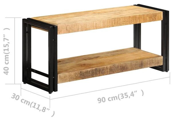 TV ormarić od masivnog drva manga 90 x 30 x 40 cm - Crna 1 90 cm masivno drvo manga
