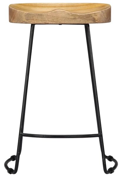 Barske stolice Gavin od masivnog drva manga 2 kom - Svjetlosmeđa 45 x 40 x 62 cm 2 masivno drvo manga