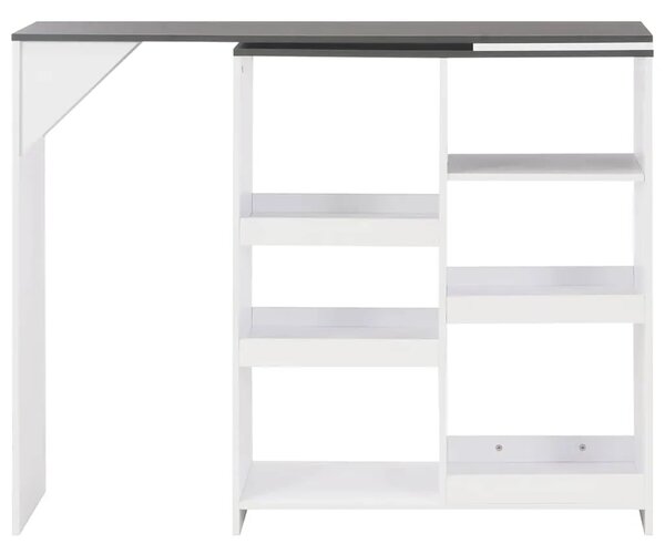Barski stol s pomičnom policom bijeli 138 x 39 x 110 cm - Siva 1 Siva